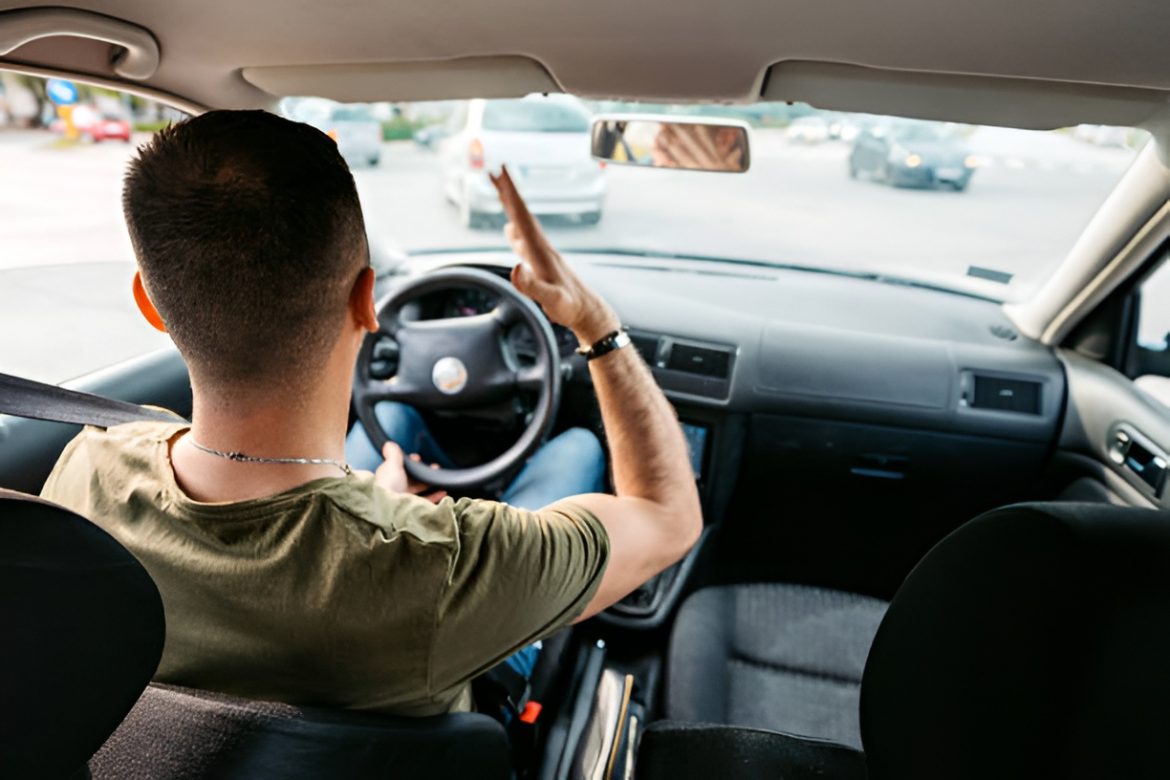distressed man driving