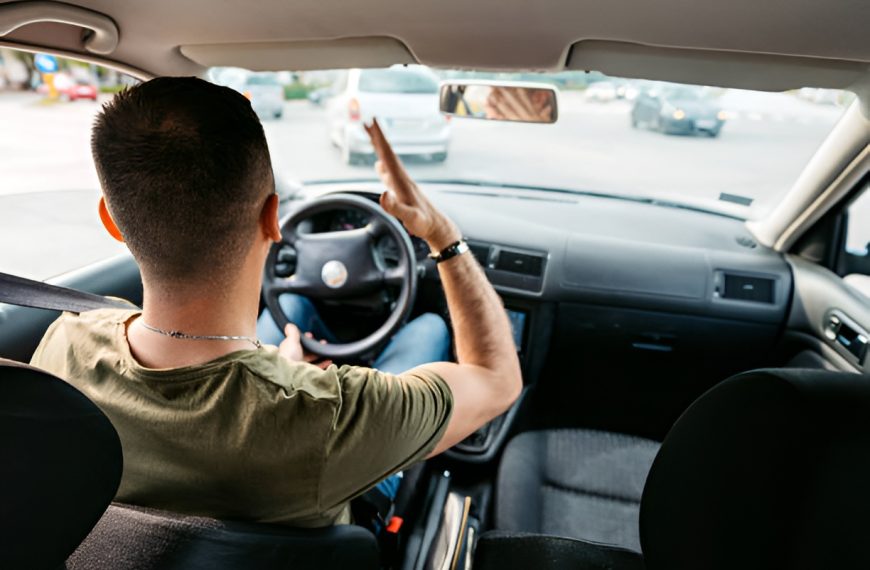 distressed man driving